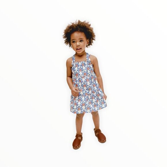 ZARA Kids | Blue | FLORAL POPLIN DRESS - Picture 5 of 6